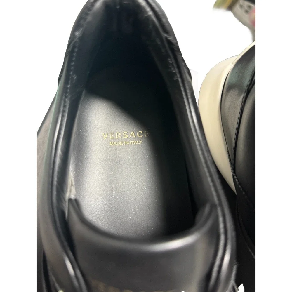 Versace Black Leather Medusa Strap‎ Sneakers